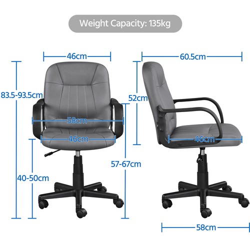 Computer Swivel Chair Office Chair Adjustable Executive Desk Chair for Home Work - Picture 21 of 36