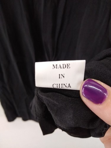 Anna Maria ~ Shirt Women's Sz Med - Semi Sheer Black Silk Tank Top New Old Stock - Picture 5 of 6
