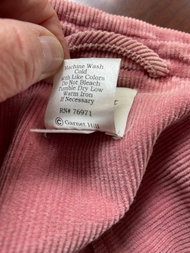 Garnet Hill Womens Corduroy Jacket Pink Zip Front Cotton Utility Style Size 10 - Picture 11 of 12