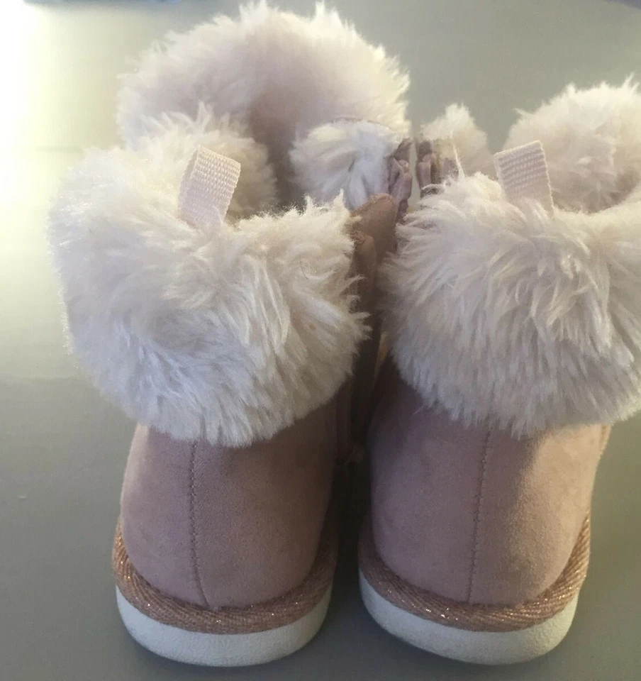 Botines Baby Gap Niñas Piel Rosa Imitación Cuero Cremallera Talla 8 Foto 3 de 4