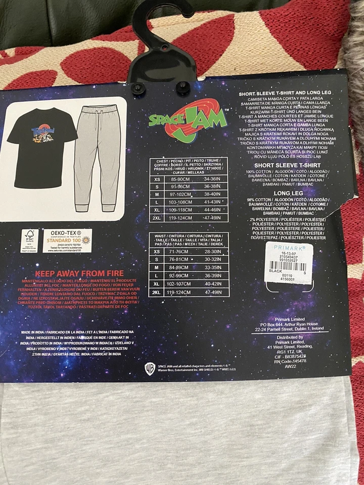 Space Jam Pyjamas Set Size   Small short Sleeve Top & Bottoms set - Image 2 of 2