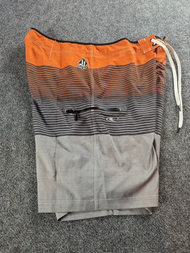 O’Neill Shorts Mens 38 Swim Trunks Board Shorts John John - Gray Orange - Picture 11 of 13
