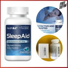 Sleep Aid, Diphenhydramine HCl 50mg, 250 Softgels, Supports Deeper Restful Sleep