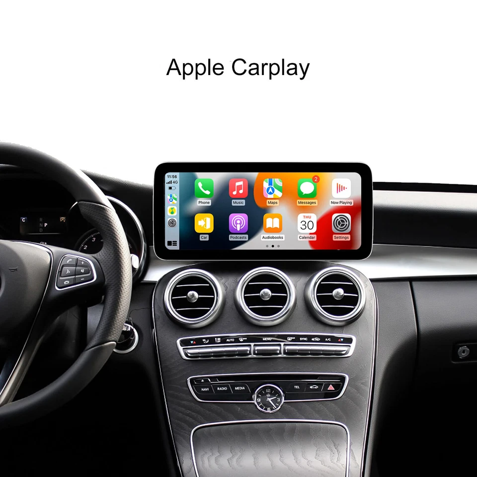 Pantalla GPS Carplay 12.3" Android13 para Mercedes C GLC V W205 C43 estéreo de coche 256G Foto 3 de 4