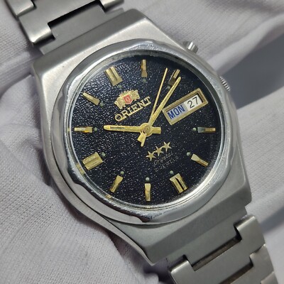 Vintage Orient Automatic (Textured Dial) Triple Star Day/Date