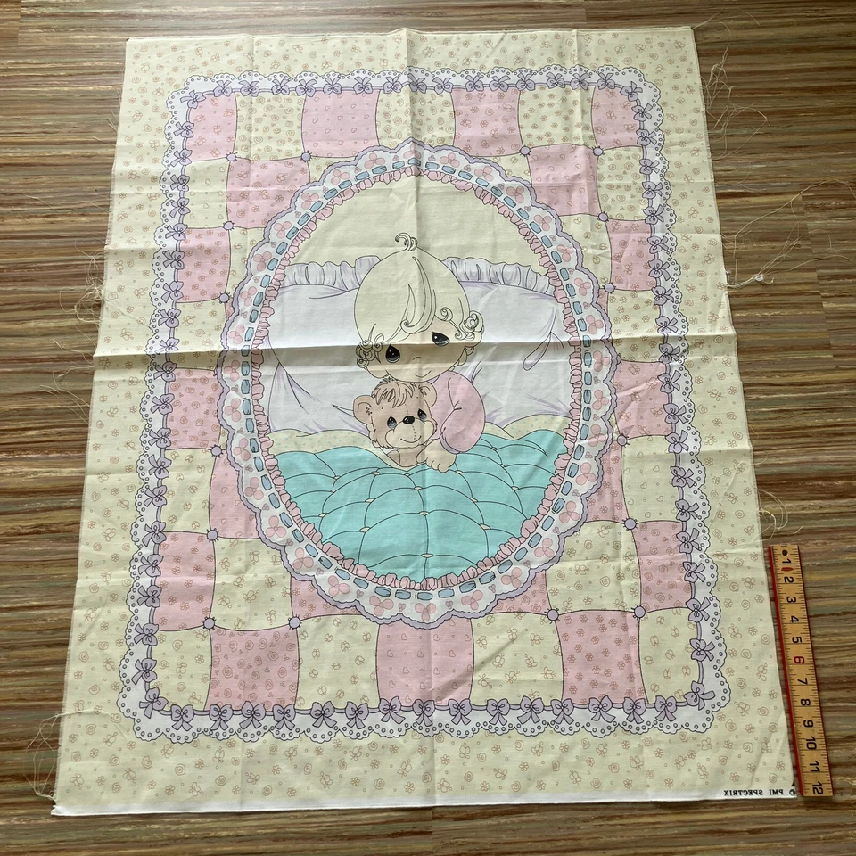 Panel de tela tamaño cuna Precious Moments rosa/amarillo de colección Spectrix 35x44" Foto 4 de 4