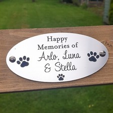 Personalised Pet Paws Memorial Plaque, Bench Plaque, Pet Remembrance , Pet Urn