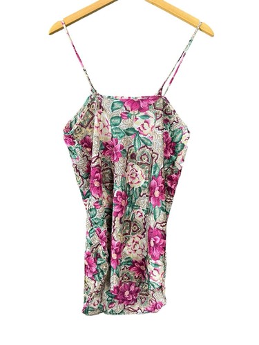 Cinema Etoire Satin Night Gown Slip Dress Floral Vintage Women Size L - Picture 7 of 7