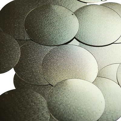 Round Sequin 1.5'' Matte Gold Linen Texture Metallic