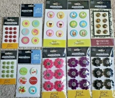 Creative Imaginations Brads YOU CHOOSE Glitter Jumbo Flowers Round Scrapbook