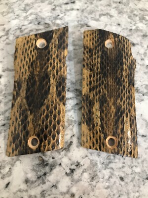 Coonan COMPACT 357 pistol grip wrapped in Timber rattlesnake snakeskin