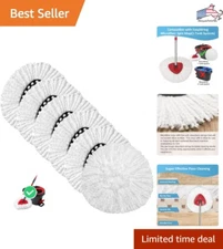 Microfiber Spin Mop Refills - 6 Pack Replacement Heads for Triangle Mop System