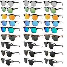 36 PCS UNISEX HALF FRAME SEMI RIMLESS MIRRORED LENS  STYLE  BULK LOT WHOLESALE