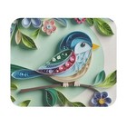 Mouse Pad (Rectangle) Songbird Papercraft Quilling Style Design 7