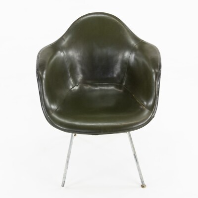 1959 Herman Miller Eames DAX Fiberglass Arm Shell Chair w Green