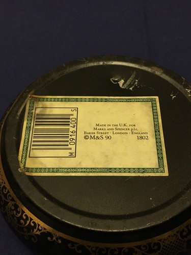 Vintage Empty Tin Box Marks And Spencer 1990 Round Shape Nice Flowers Design - Picture 7 of 12