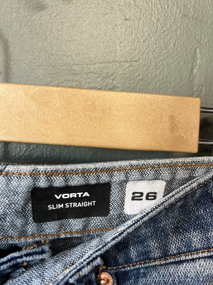 Pantalones de mezclilla Volcom Vorta azules juveniles niños 26 ajustados pierna recta Foto 3 de 3