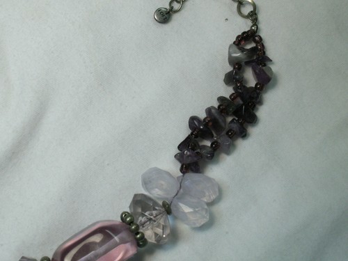 LOFT Grueso Amatista,Cuarzo,Morado Lucite,Collar Cristal - Imagen 5 de 8
