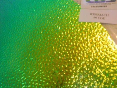 Dichroic Glass:CBS 90 COE Cyan/Copper on Matrix Textured Thick Black - 3''Sq