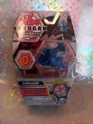 BAKUGAN ARMORED ALLIANCE NUOVO BLISTER AUXILLATAUR BLUE GATE-TRAINER