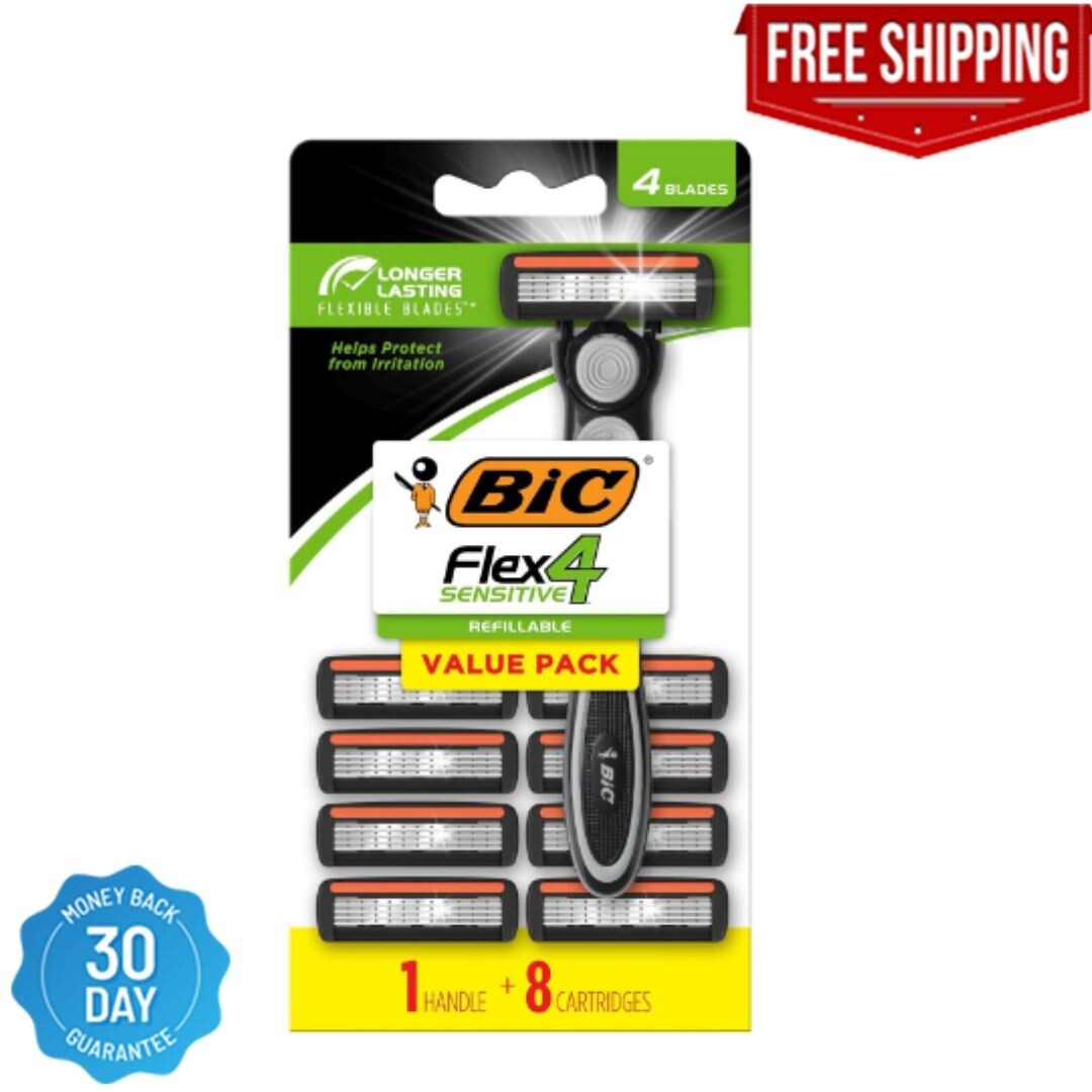BIC Hybrid Flex 4 Sensitive Titanium Men's Disposable Razors