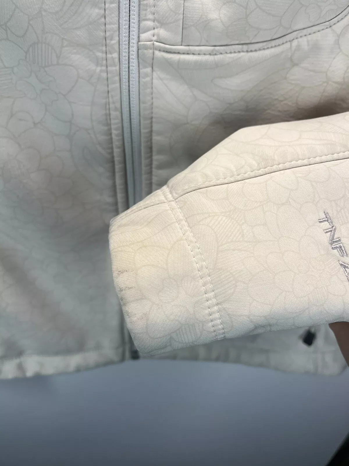 north-face apex bionic softshell flower print stains jacket