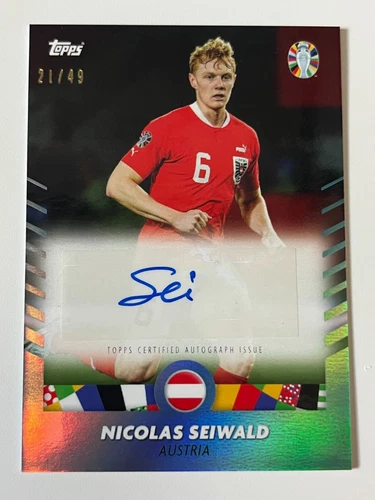 2024 Topps UEFA Euro Mourinho Platinum Nicolas Seiwald Auto /49  Austria