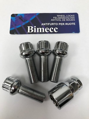 ALUFELGEN SICHERUNGSSCHRAUBEN 35mm GEWINDERADIUS BIMECC M14X1,5 PASSEND FÜR VW GOLF