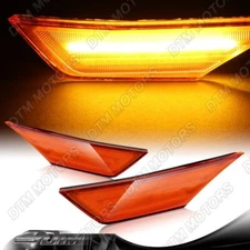 AMBER LENS LED BUMPER TURN SIGNAL SIDE MARKER LIGHTS LAMP FIT 16-21 HONDA CIVIC