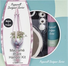 Pepperell Designer Series Macrame Plant Hanger Kit-Pink - 3 Pack