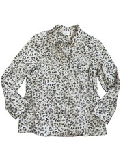 NEW CHICO  S Long Sleeve Animal Print Light Jacket Tan sz 1