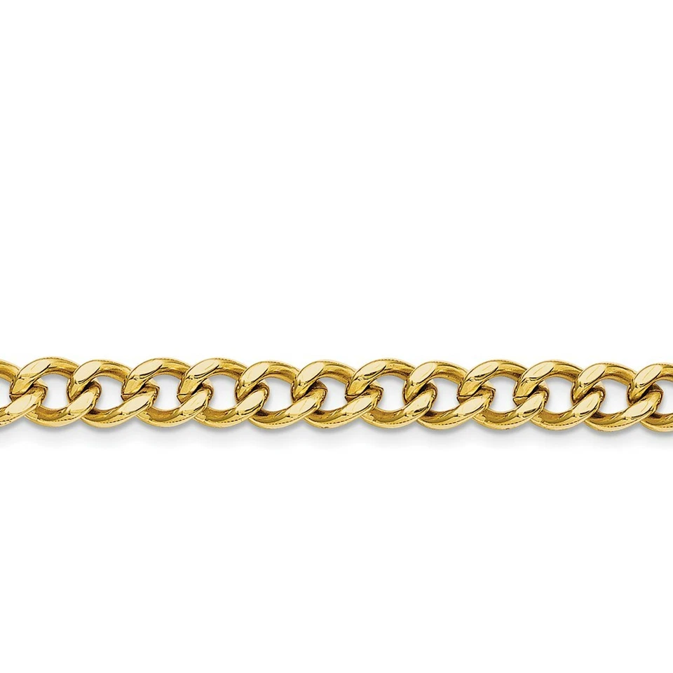 Cadena de acero inoxidable chapada en oro IP de 7,5 mm y 20 pulgadas