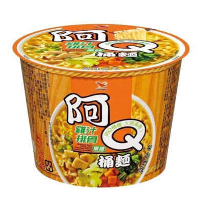 (12 BOWLS) UNI-PRESIDENT AH-Q Braised Pork Chop Instant Noodles 阿Q桶麵 雞汁排骨風味桶 12碗