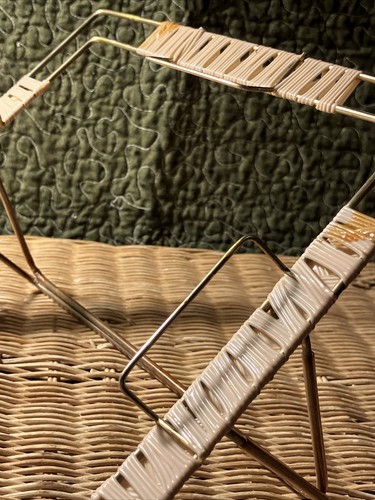 Souritsu Akechi Ceramic Tray in Basket w/Handles Japan Hand Painted Mid Century - Picture 9 of 12