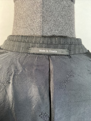 VERSACE COLLECTION Sz 40R 33 x 29 BLACK STRIPED WOOL BLEND 2 PC SUIT - Picture 11 of 16