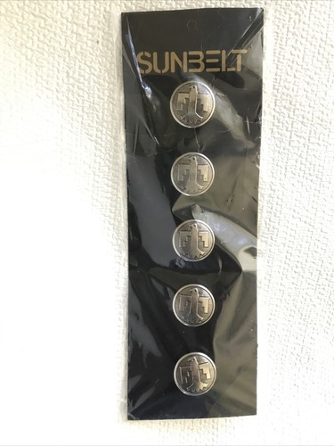 Vintage Sunbelt Silver Tone Metal Set of 5 Bird Engraved Button Covers - Picture 2 of 7