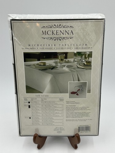 McKenna Tablecloth Square Microfiber 52 In X 52 In Square Spill Proof New - Picture 2 of 6