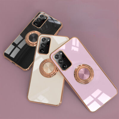 Ring Holder Plating Phone Cover For Samsung Galaxy Note 20 A53 A42 S23 Ultra
