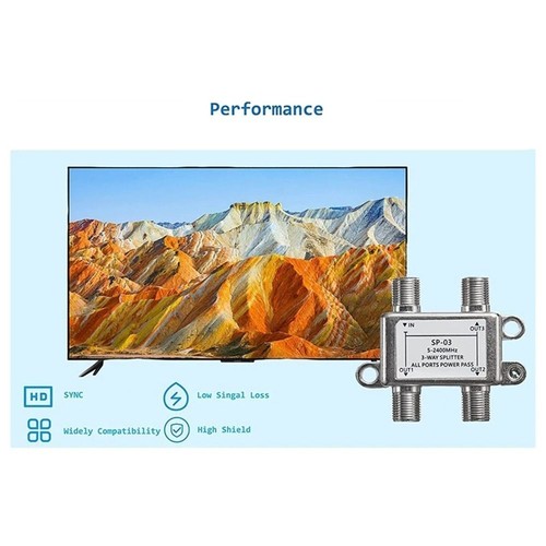 Presa tipo F Splitter per antenna TV, Cavo di segnale Splitter - Afbeelding 9 van 12