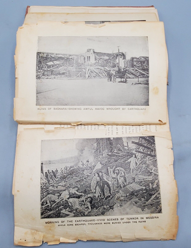 Italy’s Great Horror Earthquake & Tidal Wave Eruption 1909 Antique Disaster Book - Picture 20 of 24