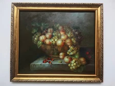 Framed Art Hand painted Oil Painting Classical Still Life Fruit Canvas Wall Deco