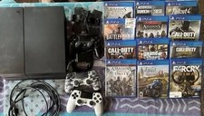 Playstation 4 500GB Console Bundle 3 Duel Shock Controllers/chargers -12 Games