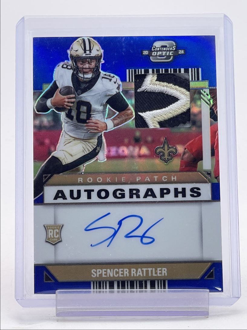 SPENCER RATTLER 2024 CONTENDERS OPTIC RPA ROOKIE PATCH BLUE RC AUTO /50 Q1300