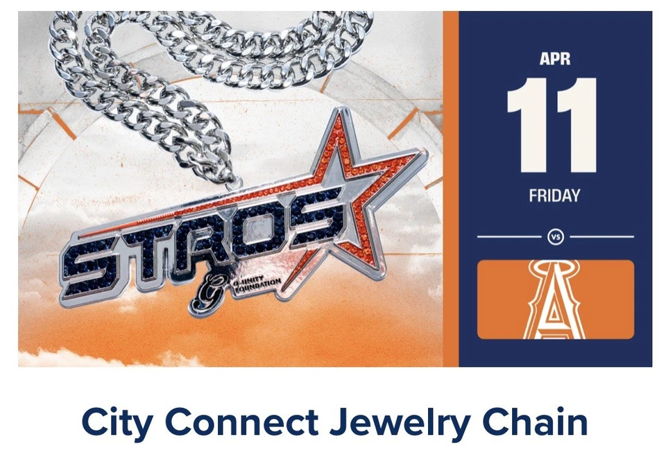 HOUSTON ASTROS CITY CONNECT JEWELRY CHAIN SGA STROS NEW LOGO NECKLACE LIMITED - Image 2 of 2