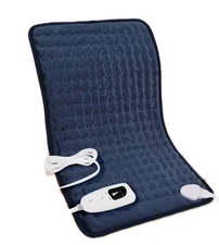 BESIGILA 12x24 Electric Heating Pad Navy Blue Pain Relief Soft Machine Washable