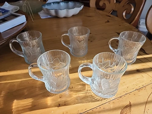 Arcoroc Canterbury Vintage Crocus Clear Glass Mug Coffee/Tea Cup