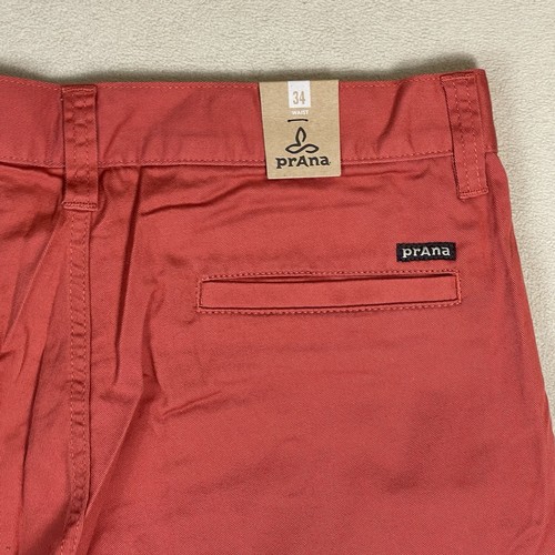 prAna Shorts Mens 34 Red Clay Table Rock Chino Short Mid Rise Stretch Regular - Picture 13 of 15