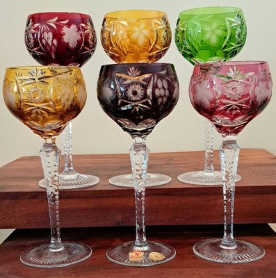 6 Nachtmann Traube Weinrömer Weingläser wine glasses Überfanggläser H 21 cm