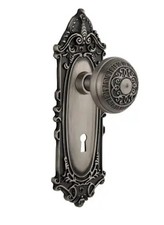 Nostalgic Warehouse Egg and Dart Solid Brass Vintage Skeleton Key Retrofit Entry