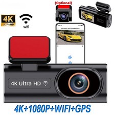 Dash Cam WIFI GPS Mini Car DVR Front 4K And Rear 1080P Dual Lens Night Vision